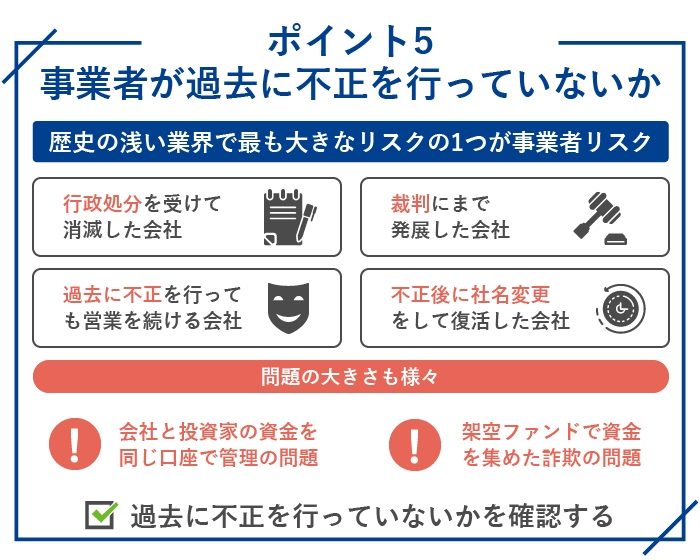 ソーシャルレンディングを選ぶポイント5.事業者が過去に不正を行っていないか